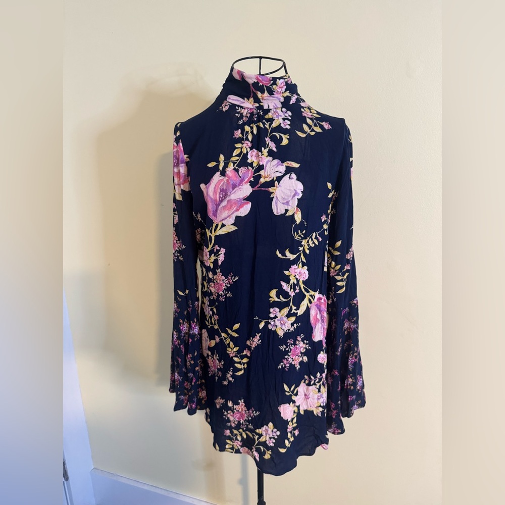 NWT Free People Tate Floral Midnight Combo Tunic Dress Size XS - Picture 4 of 8